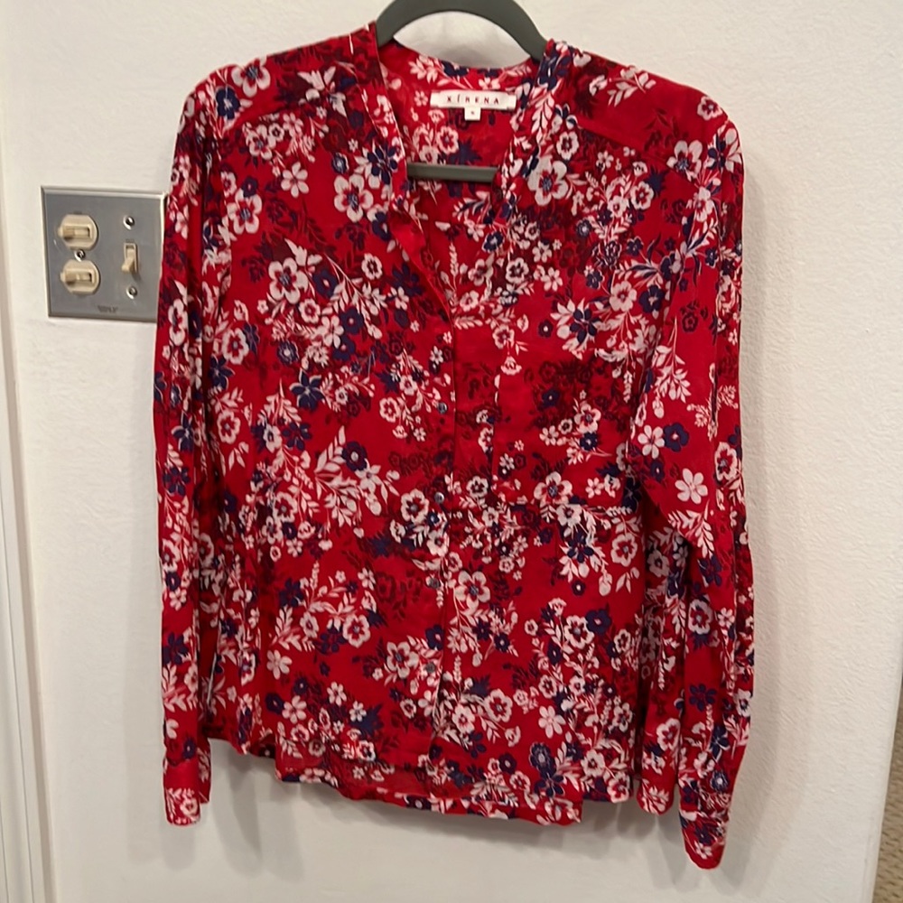 Xirena Red Floral Button Down Graycen Shirt